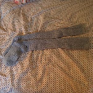 Grey knee high socks with pearl detail