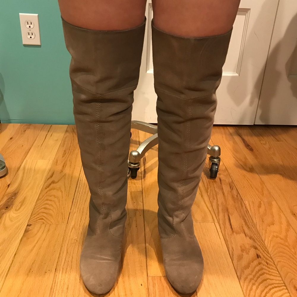Suede Knee High Boots