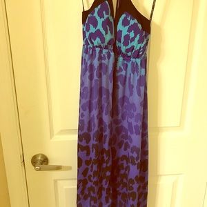 Ombré Asymmetrical Leopard Print Dress