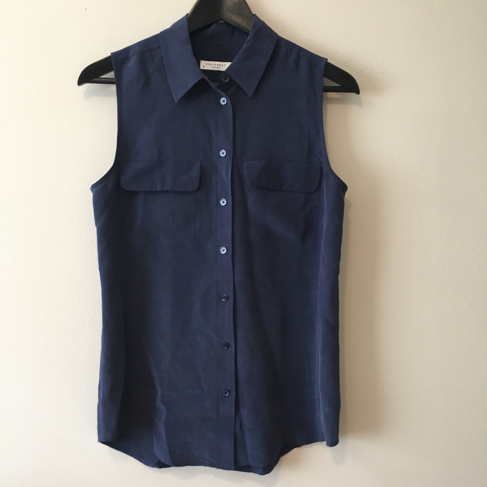 Equipment Slim Signature Silk Sleeveless Blouse