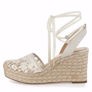 Michael Kors Shoes - MICHAEL KORS WEDGE LACE MK LOGO SANDAL SHOES Michael Kors Shoes - MICHAEL KORS WEDGE LACE MK LOGO SANDAL SHOES
