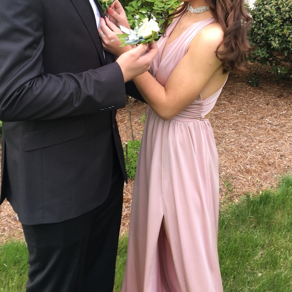 Satin pink prom dress/gown