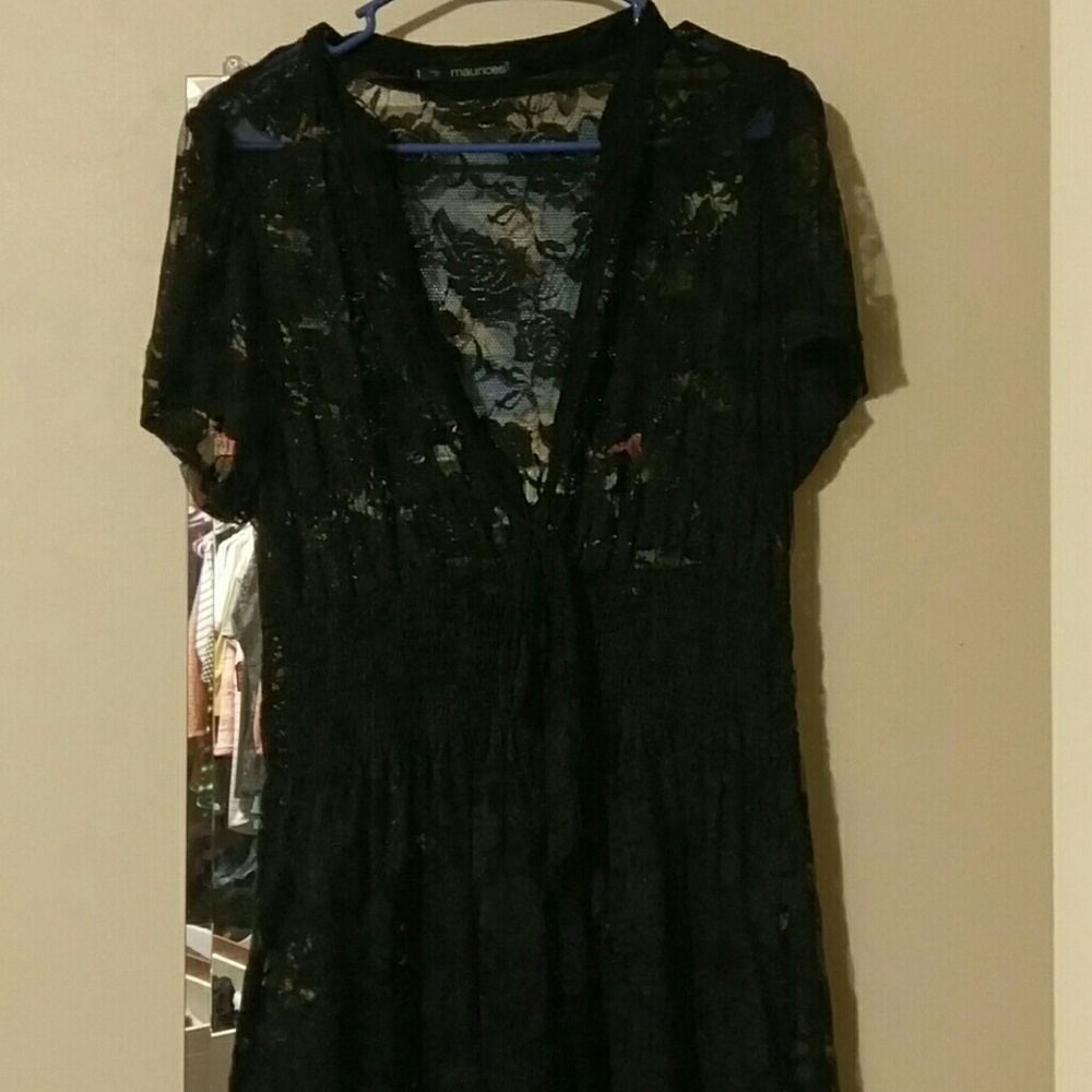 Black Crocheted lace top