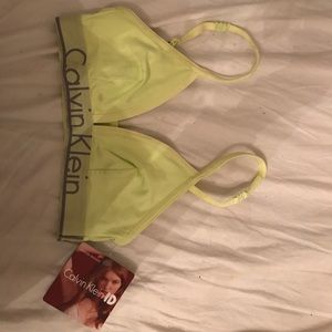 yellow calvin klein bralette