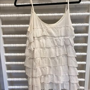 White ruffled blouse