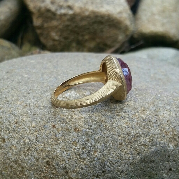 SOLD Fashion Forward Gold and Sterling Ruby Ring - Picture 4 of 4