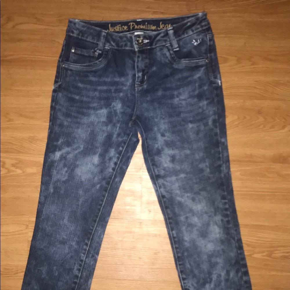 Justice acid wash skinny jeans