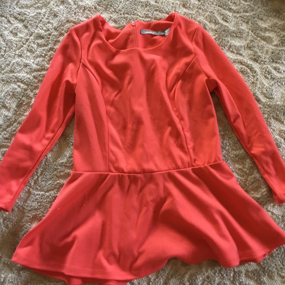 Salmon Peplum Top