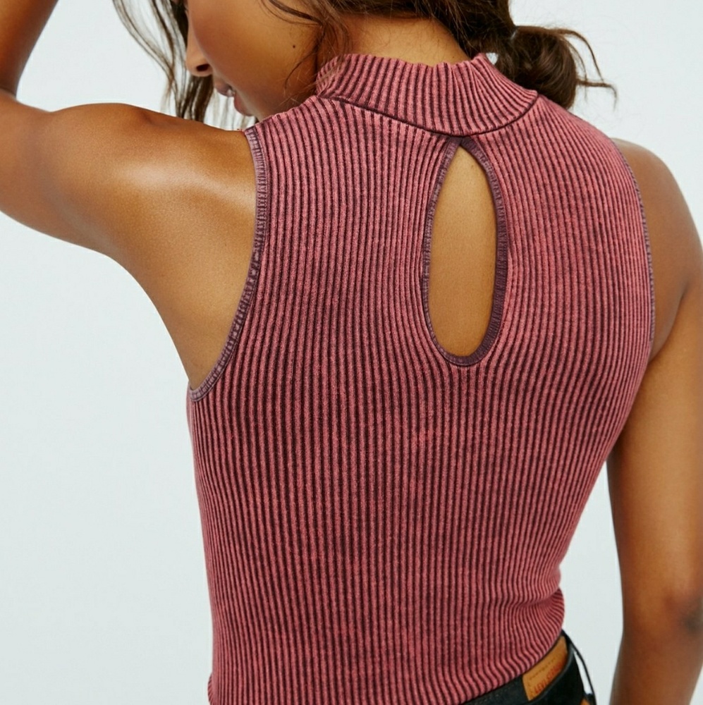 Free People No Looking Back Cami in Washed Wine