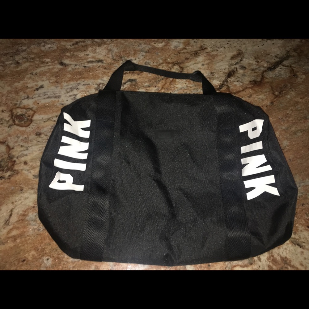 PINK (victoria secret) black duffel bag