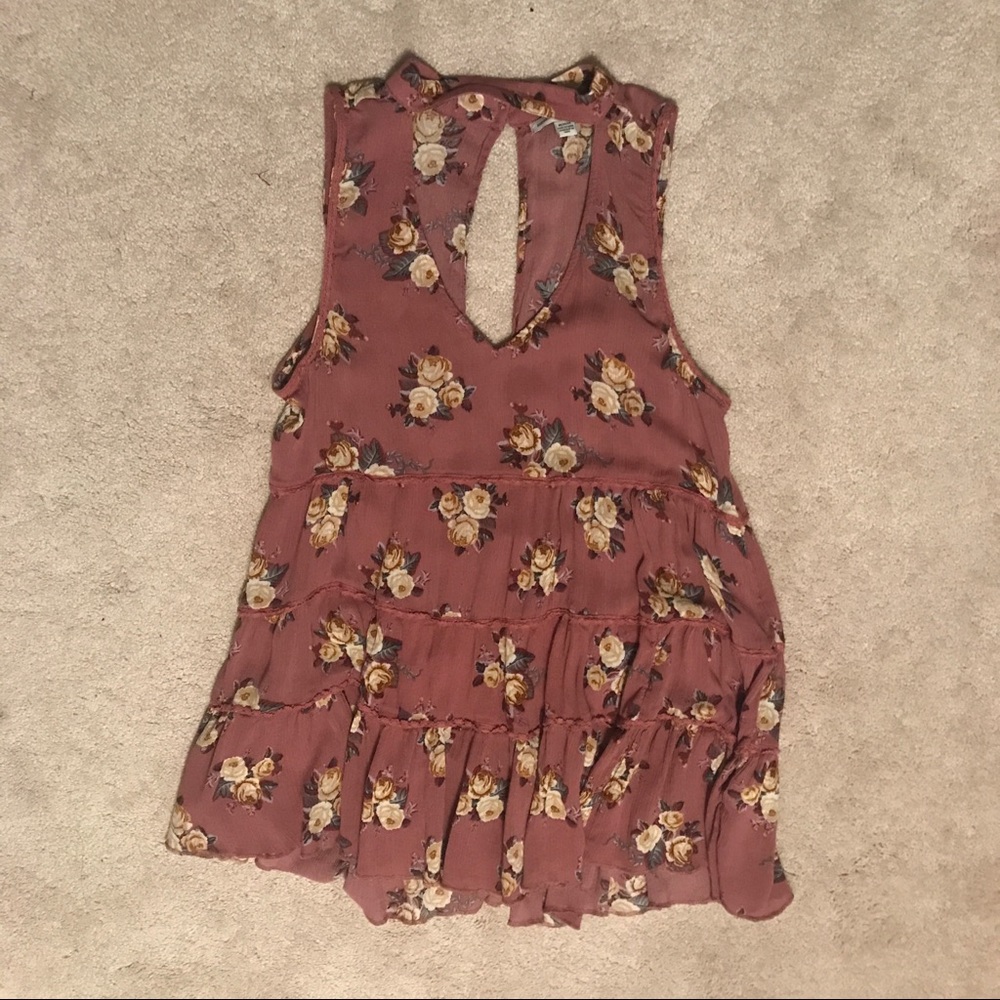 OFFERS? High Neck Dusty Rose Flowy Tank