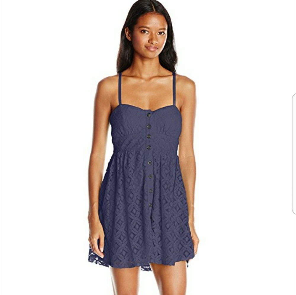 Navy blue buttom down dress nwt