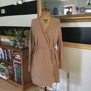 LOFT camel wrap sweater