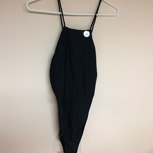 Black halter neck swimsuit