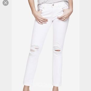 Express mid-rise distressed ankle legging jean