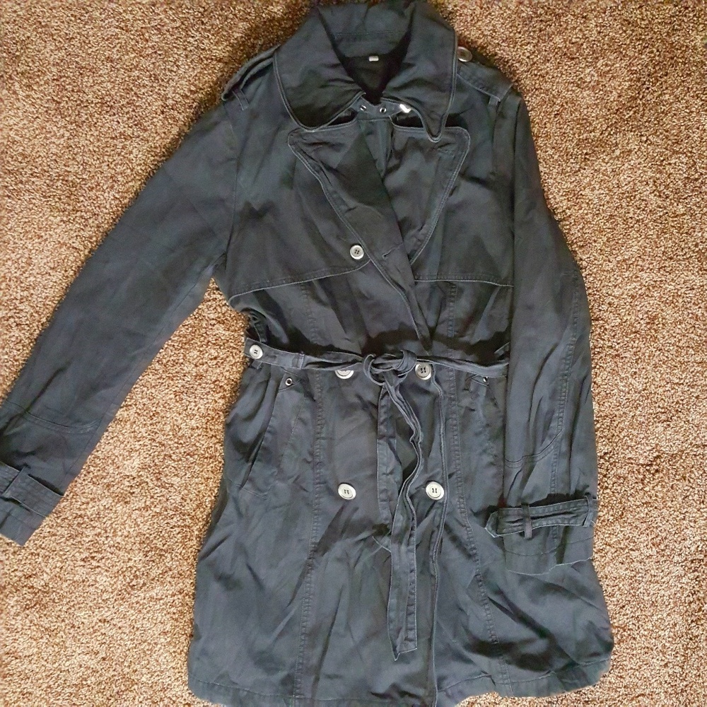 Large Heavy Black Trench Coat