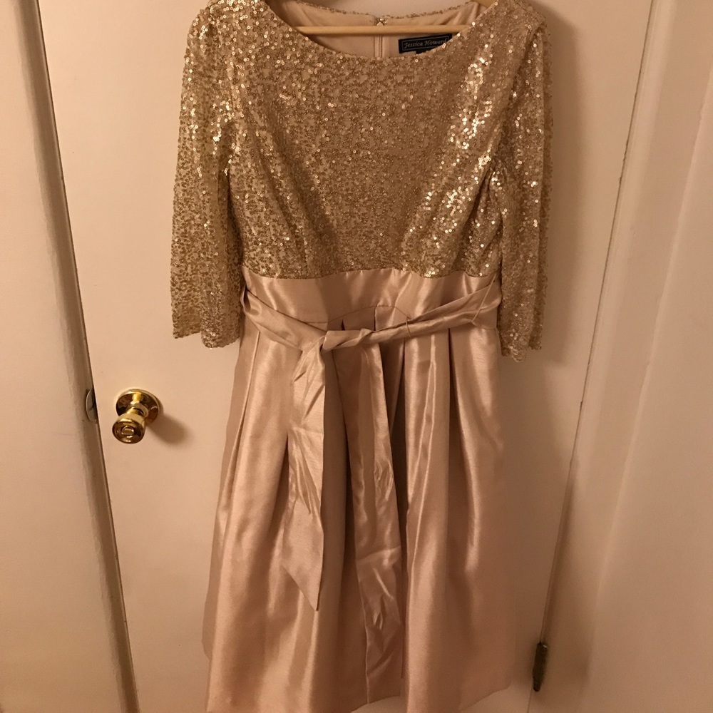 Jessica Howard Sequin Rose Gold Cocktail dress