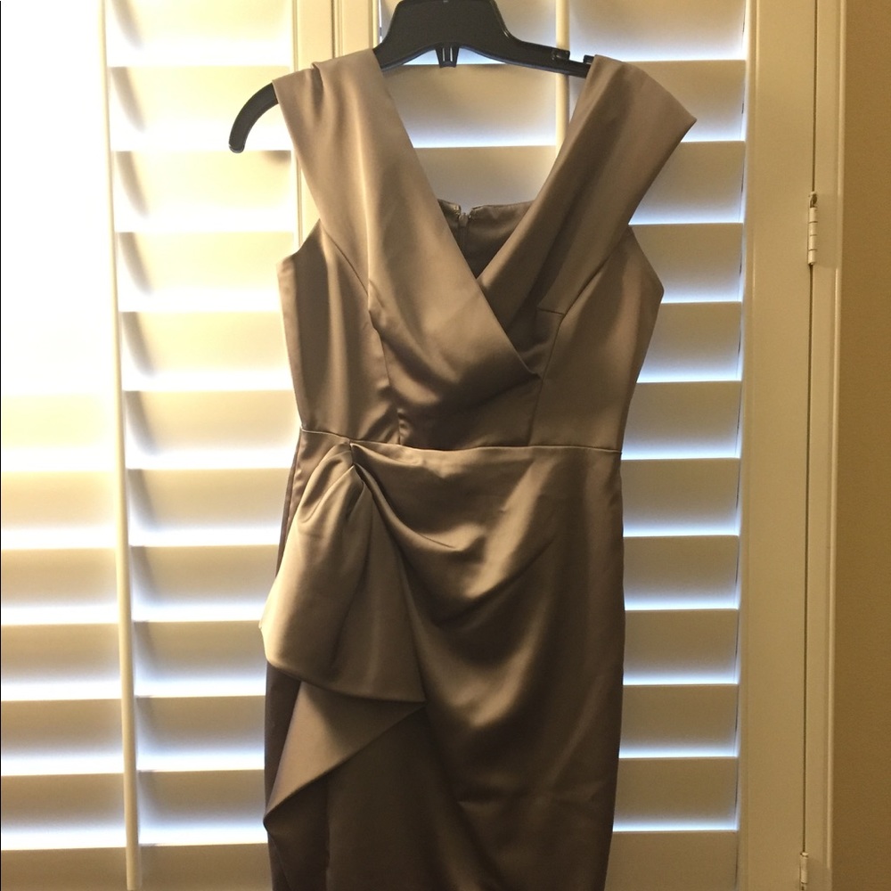 Maggie London Stretch Satin Sheath Dress