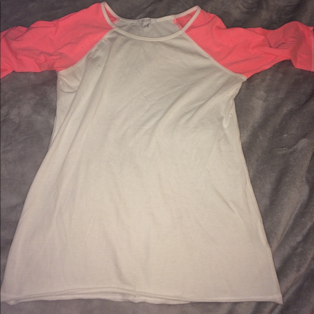 Delia's White/Pink Baseball Tee NWOT
