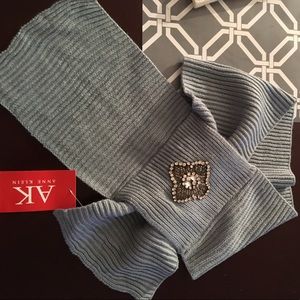 Anne Klein scarf rhinestone and bead embellished