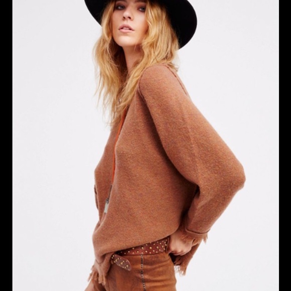 NWT Free People Irresistible V Sweater Brown - Picture 2 of 8