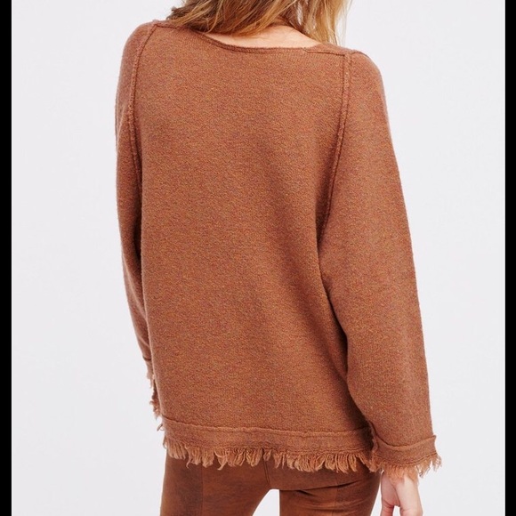 NWT Free People Irresistible V Sweater Brown - Picture 3 of 8