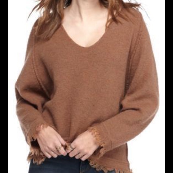 NWT Free People Irresistible V Sweater Brown - Picture 5 of 8
