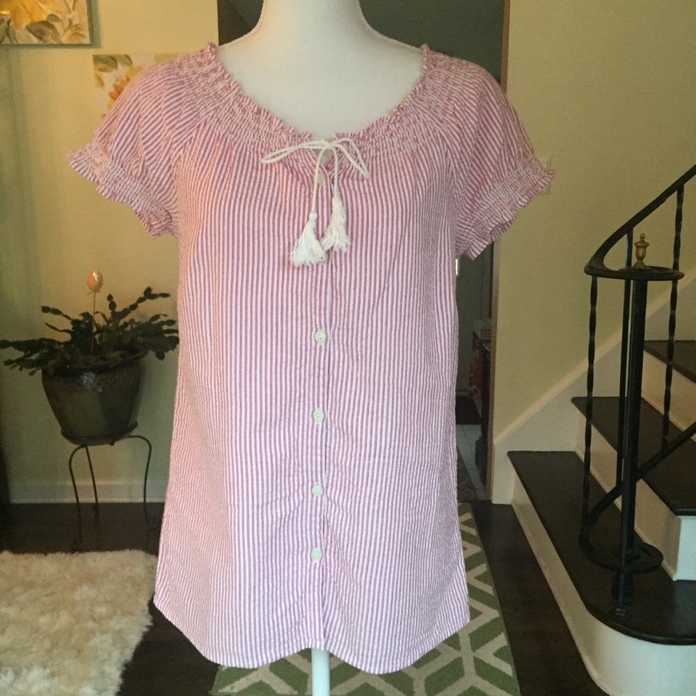 Bass heritage seersucker collection top. Size XS.