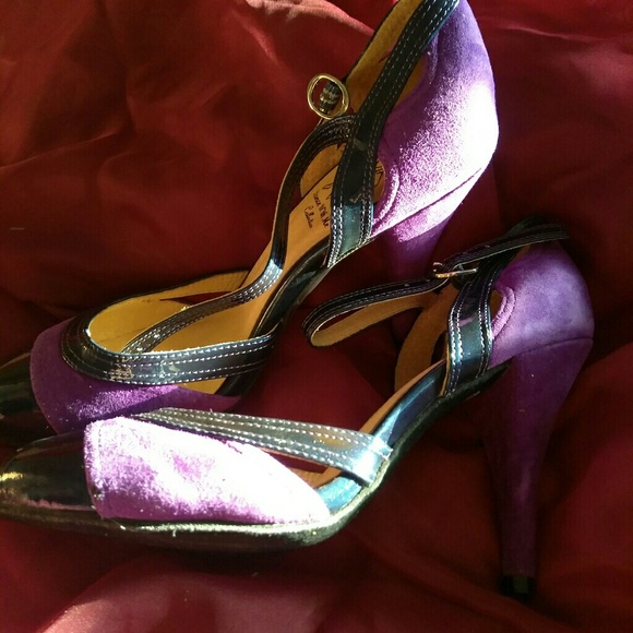 Genuine Leather Argentine Tango Shoes Purple sz 8 - Picture 1 of 5