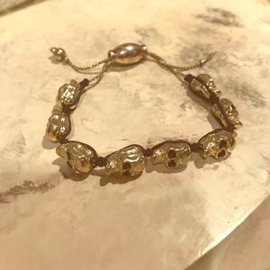 Black and gold skull bracelet