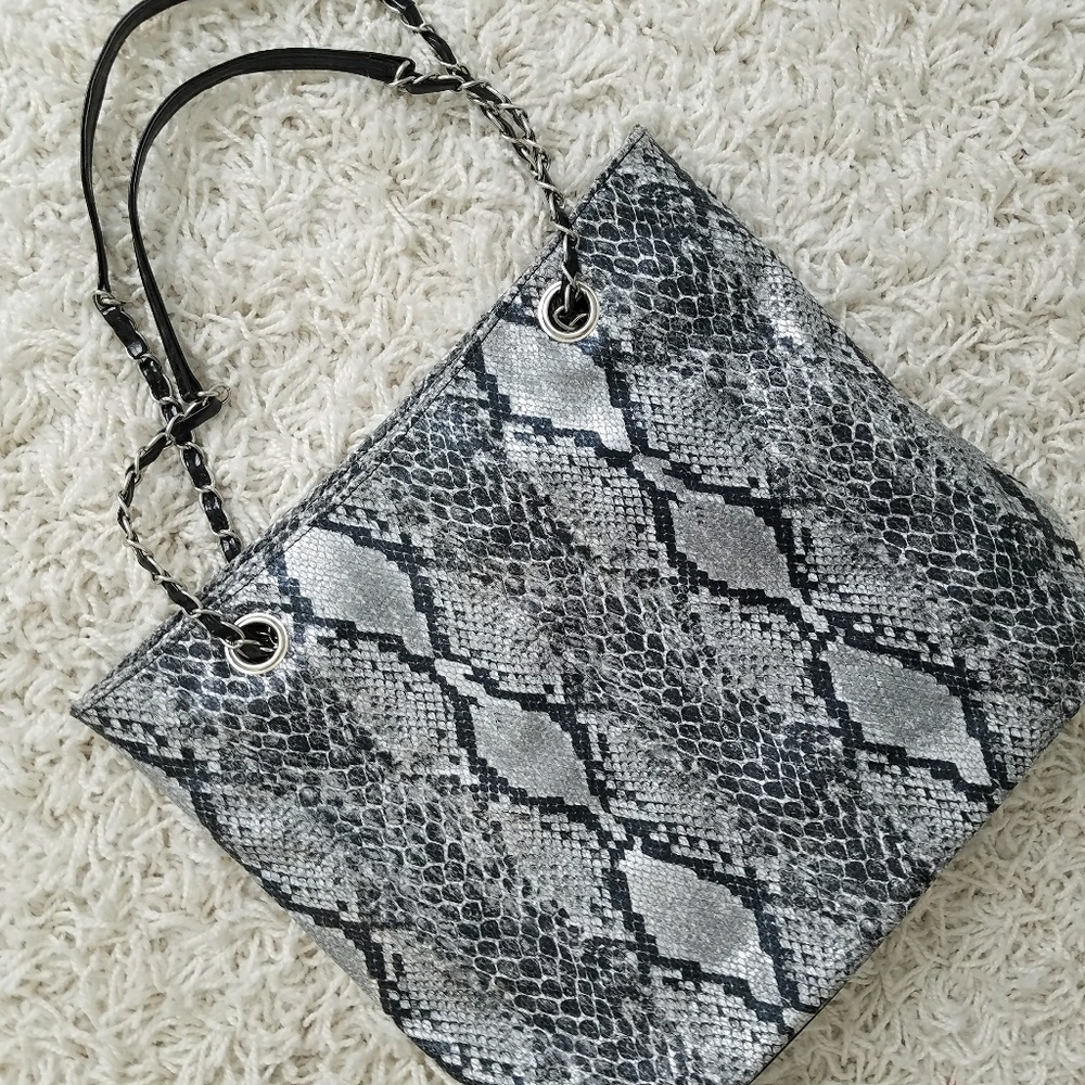 Faux Snakeskin Tote