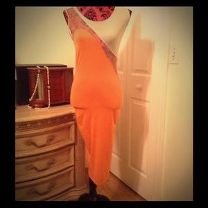 Tangerine bodycon dress