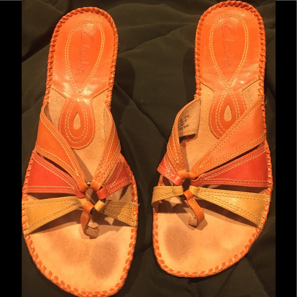 Clarks orange sandals