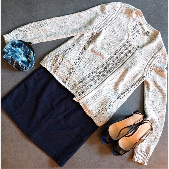 Anthropologie Sweaters - Grey Anthropologie asymmetrical zipper sweater S