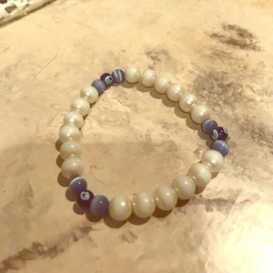 Pearl evil eye bracelet