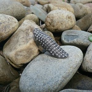 Rockstar Chic Silver Diamond Knuckle Ring