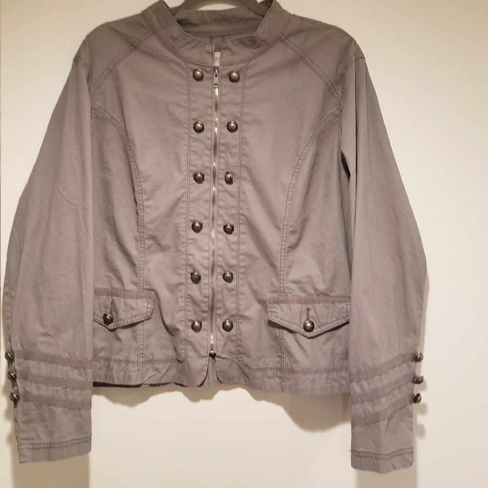 Gray Military Style Jacket