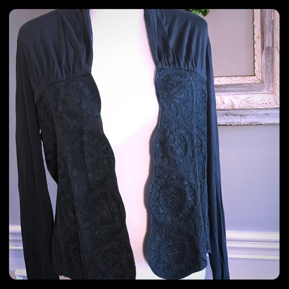 Meadow Rue (Anthro) Embroidered Cardigan