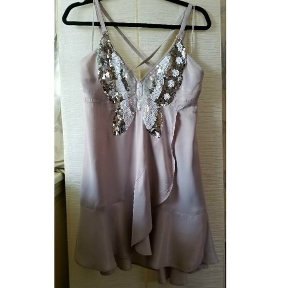 Free People Grey Babydoll Butterfly Sequence - Picture 1 of 4