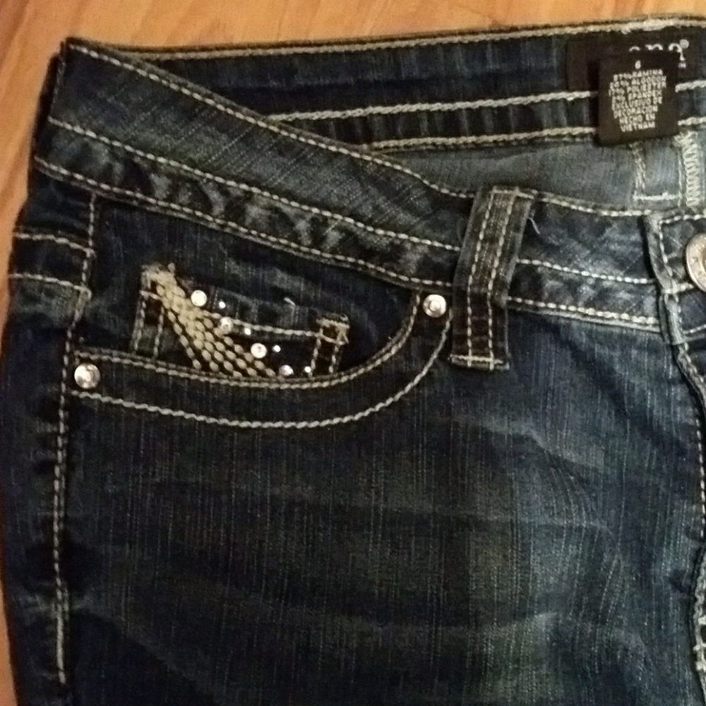 Blue ANA Capri whiskered size 6 rhinestones - Picture 3 of 5