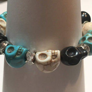 skull bracelet halloween gothic jewelry