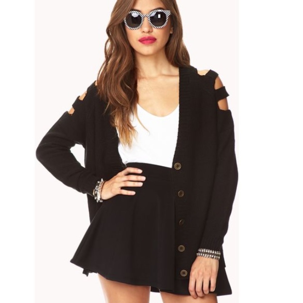 Forever 21 cutout shoulder cardigan