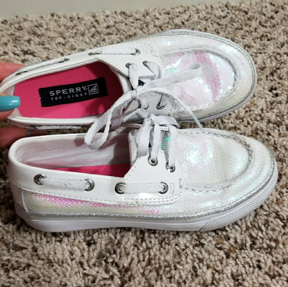 Sperry Top Rider Girls Bling Boat Shoes