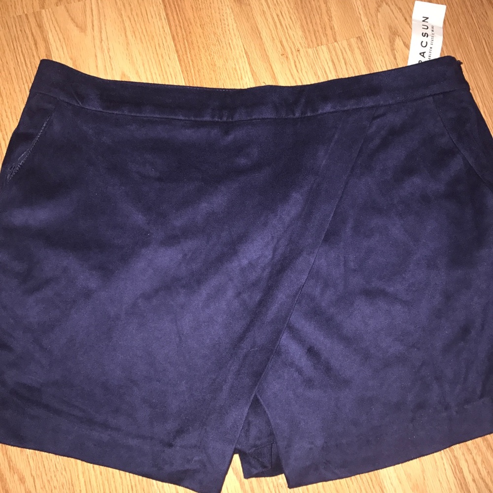NWT Navy Suede Skort