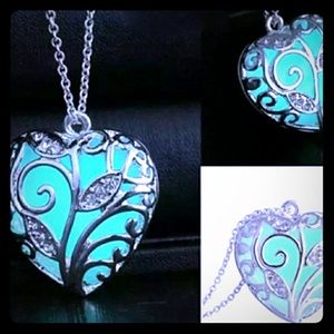 New Glow In The Dark Heart Shaped Necklace