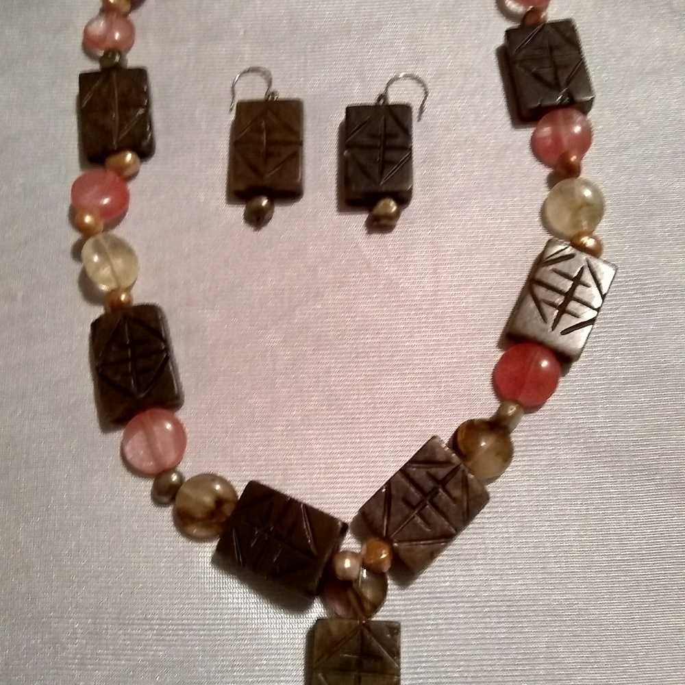 Beautiful Handmade necklace and earrings set