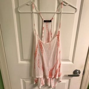 Pink tie dye tank top
