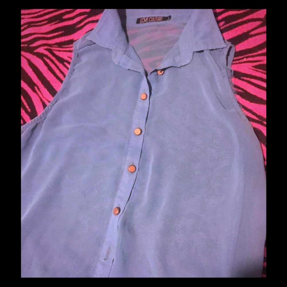 Light blue button up blouse