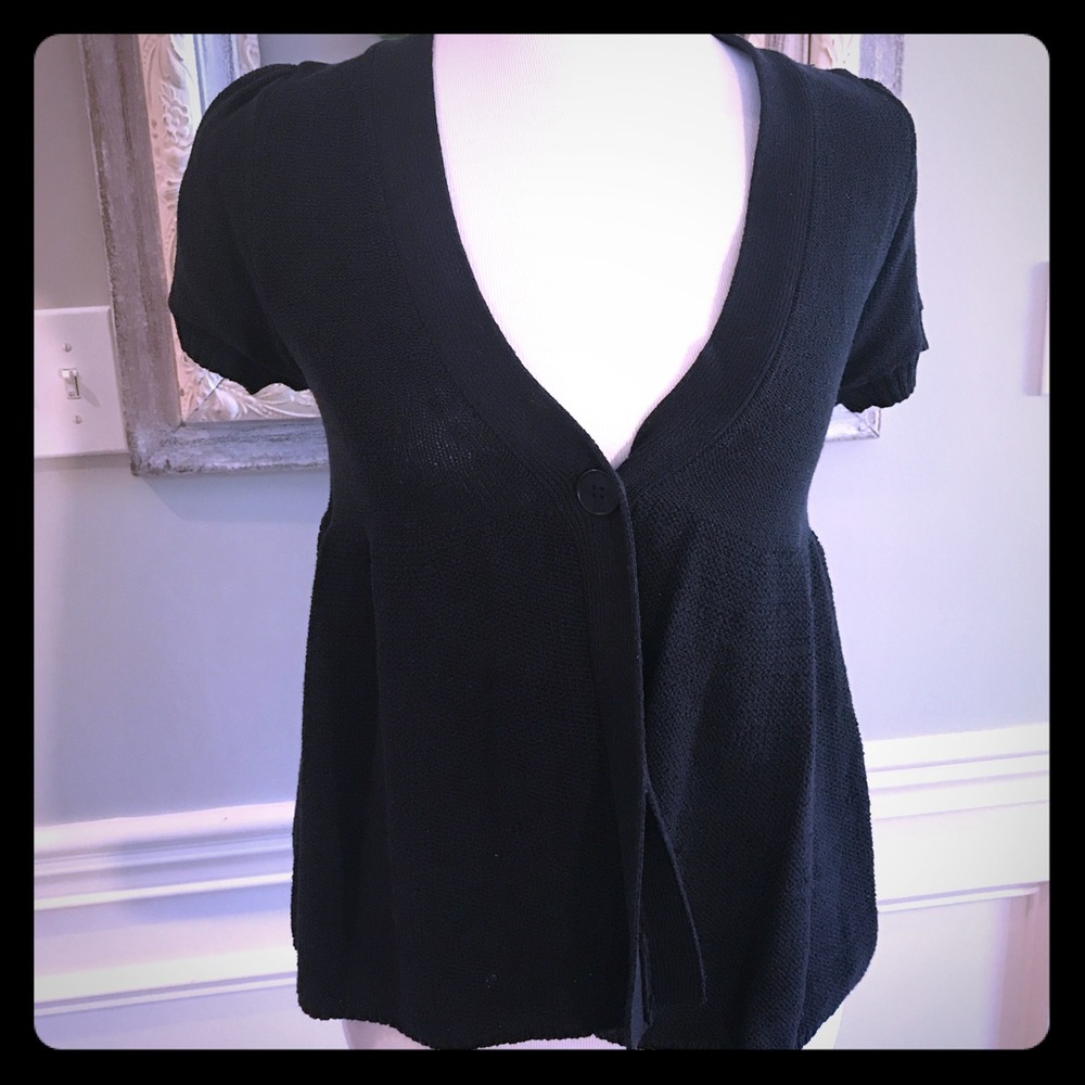 BCBG Black One Button Cardigan