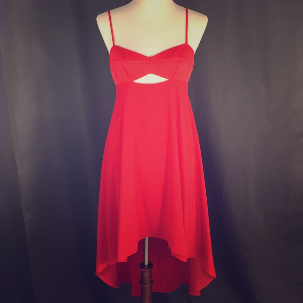 BCBG Red Cut-out High-low cocktail dress